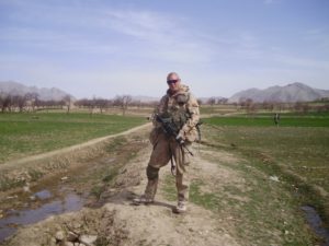 Jonathan Bouter tijdens zijn uitzending in Afghanistan in 2008