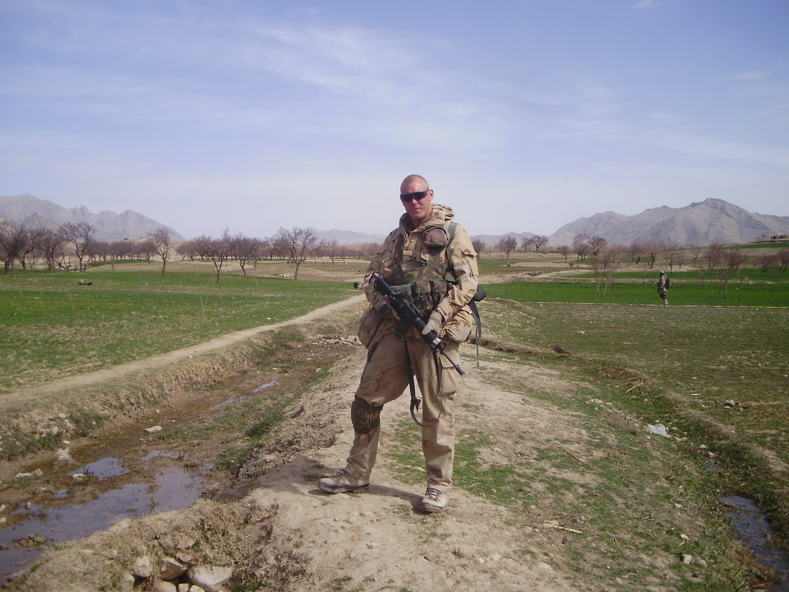 Jonathan Bouter tijdens zijn uitzending in Afghanistan in 2008