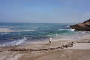 rustige kust met horizon